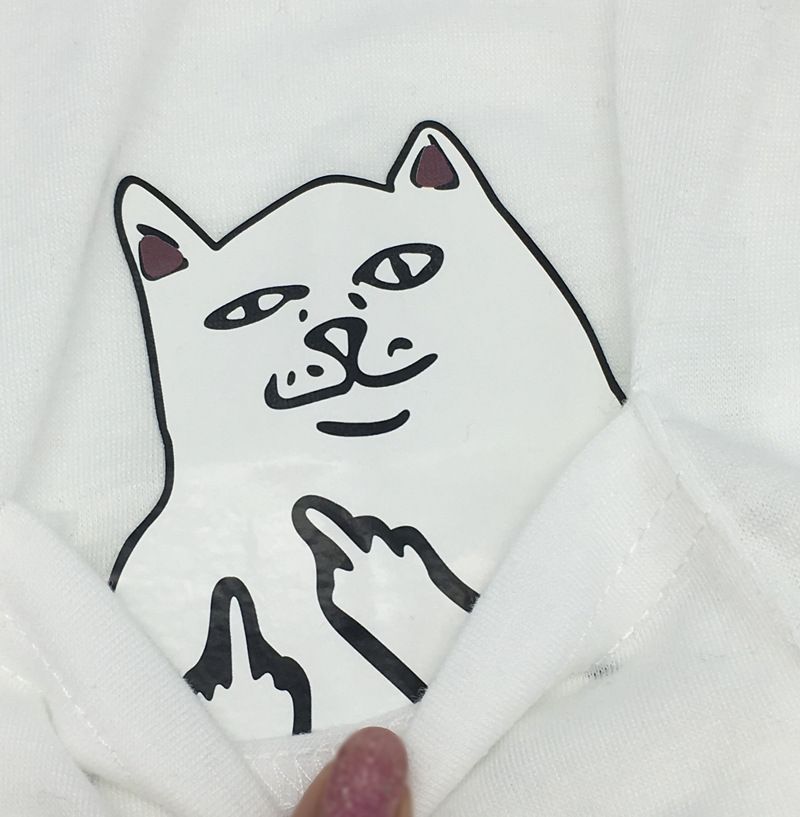 Marke Katze Mittelfinger