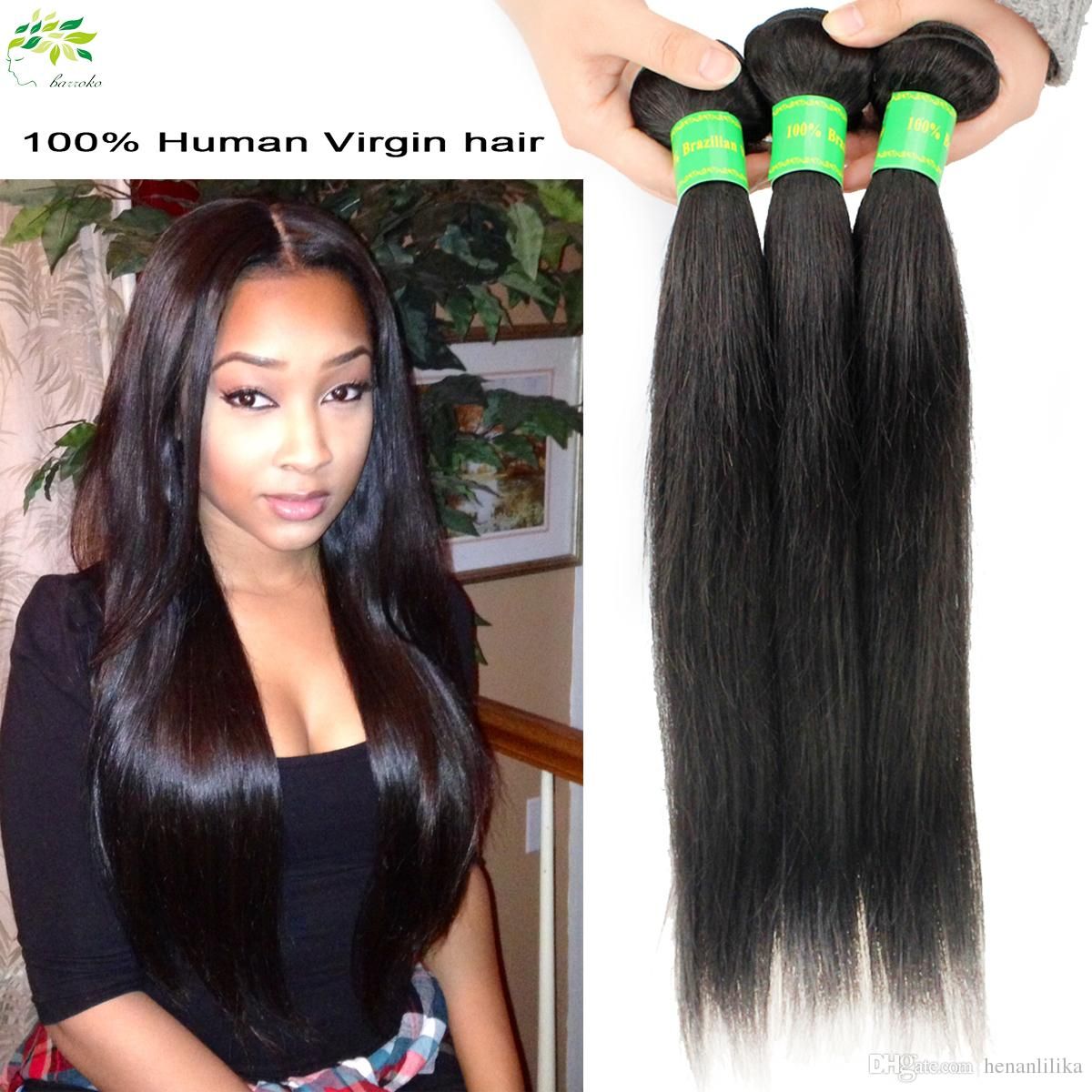 Großhandel Brasilianische Jungfrau Haar Gerade 3 Bündel 7a Unverarbeitete Brasilianische Haar Gewebe Bündel Barroko Haar Produkte Brasilianische Jungfrau