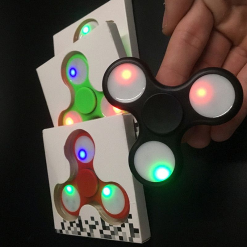 Luminous Hand Spinner Glow Fingertips Spiral Fingers Gyro Toys Tri