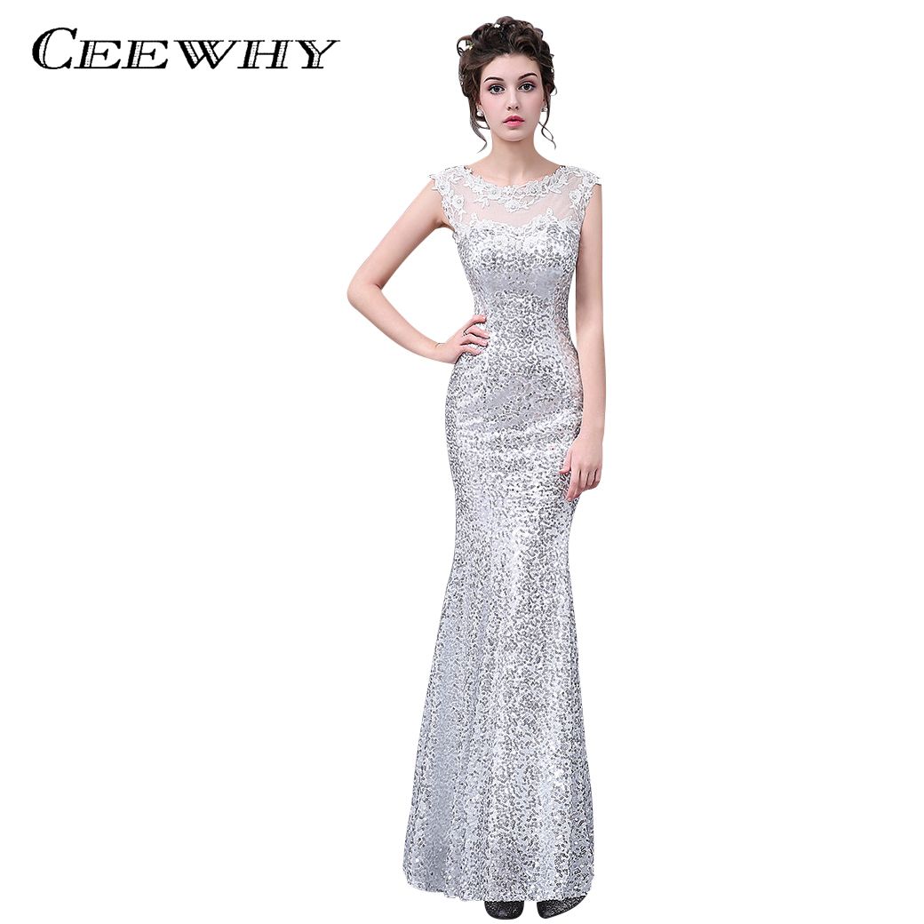 Ceewhy Robe De Soiree Longue Formal Gowns Christmas Dress Sequined Prom Dresses Trumpet Mermaid Evening Dress Vestido De Festa Backless Dresses Ball Dresses