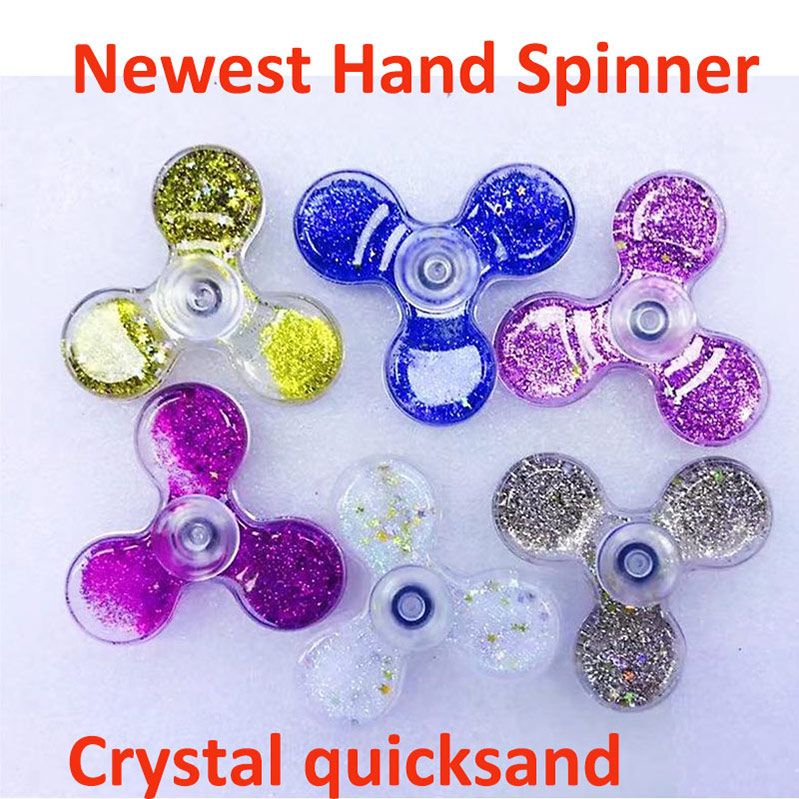 DHL Newest Fid Spinner Crystal Quicksand Hand Spinner Transparent