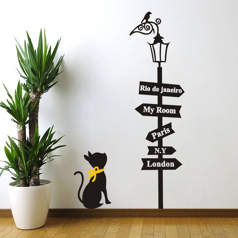 Wall Decals For Living Room 85x48cm pvc cartoon cat signs pattern wall stickers living room Wall Decals For Living Room 85x48cm pvc cartoon cat signs pattern wall stickers living room