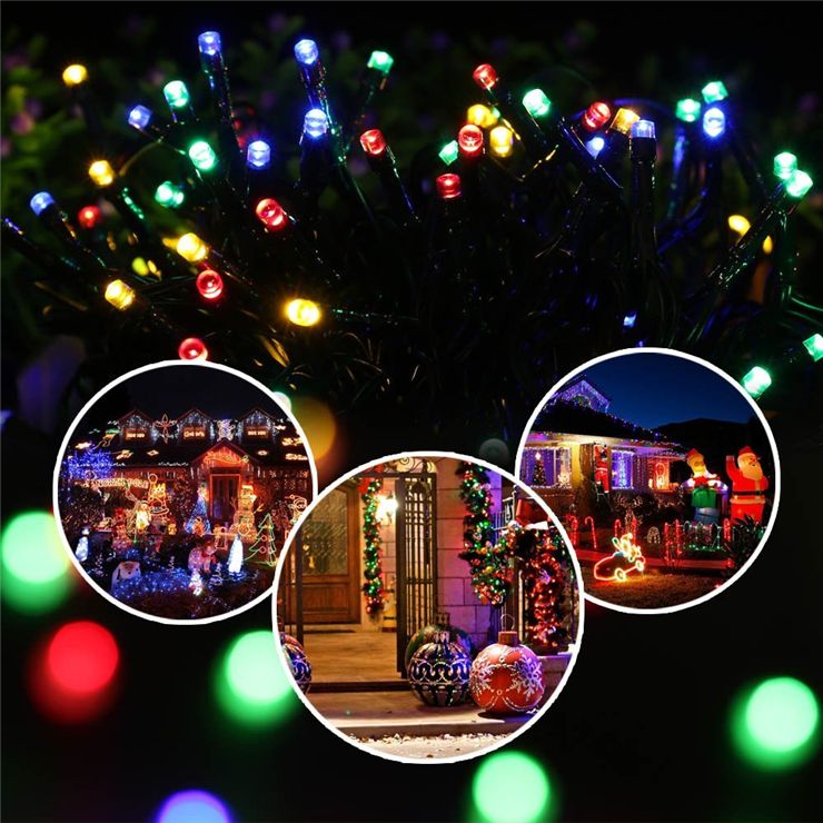 2021 12M 100 LEDS Outdoor Led Christmas Lights Waterproof LED Solar