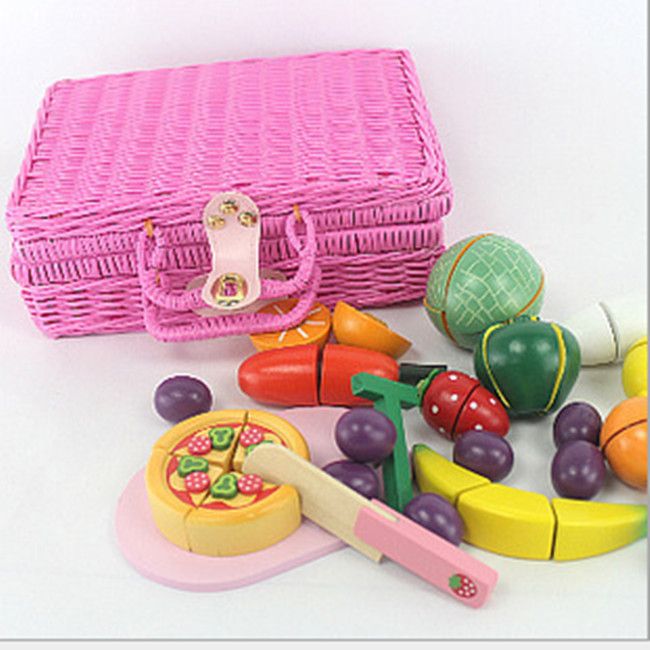 New Wooden Toy Kitchen Rattan Basket Picnic Sets Baby Gift New Wooden Toy Kitchen Rattan Basket Picnic Sets Baby Gift Blocks With 40 0 Piece On Levontradelimited S Dhgate