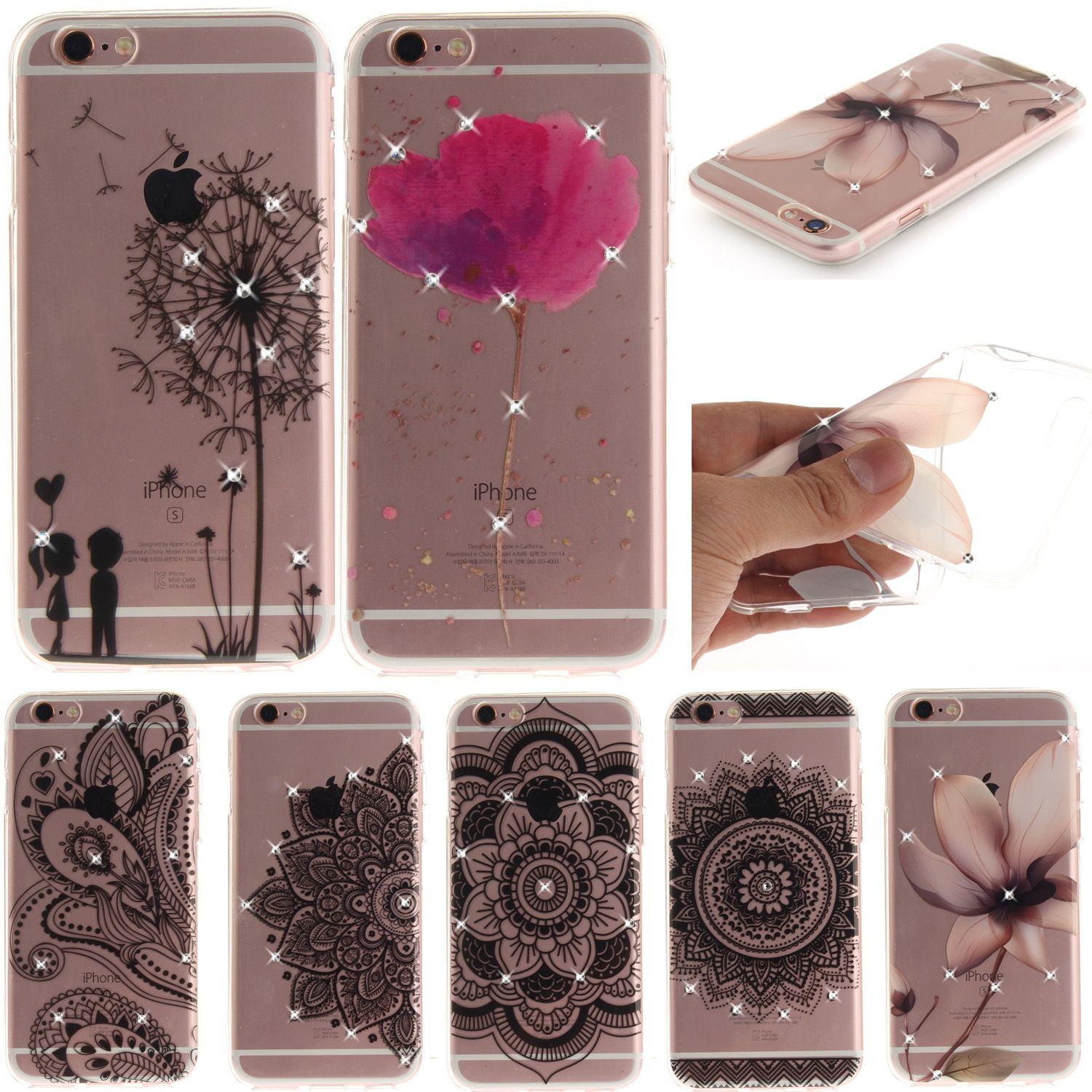 For Iphone 5 Se 6 Case Rhinestone Glitter Silicone Cover Original For Iphone 5 Se 6 Case Rhinestone Glitter Silicone Cover Original For Iphone 6s Plus Luxury Crystal Diamond Soft Shell 4 7&5 5 Otter Cell Phone Cases