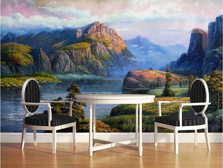 Realistic Landscape Oil Paintings Valley Spring Large Mural Realistic Landscape Oil Paintings Valley Spring Large Mural Wallpaper Living Room Bedroom Painting Tv Backdrop 3d Wallpapers Canada 2019 From