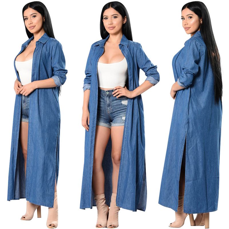 long denim jackets for womens online