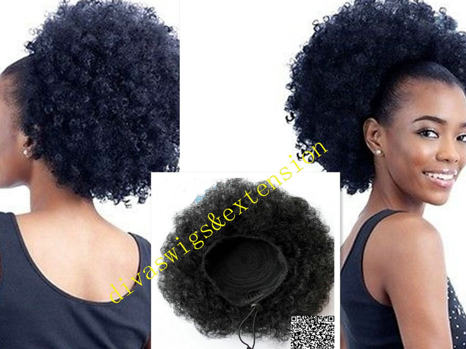 140g Cheap 4c Afro Kinky Curls Ponytailer Cabelo Humano 