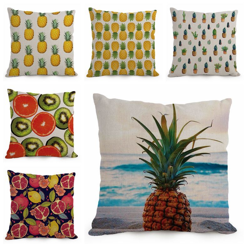 Tropical Fruit Cushion Cover Guava Throw Pillow Case Ananas Almofada Tropical Fruit Cushion Cover Guava Throw Pillow Case Ananas Almofada Holiday Pineapple Cojines Decorative Funda Cojin 45cm Papasan Chair Adirondack