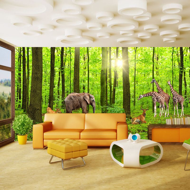 Custom 3d Photo Wallpaper Forest Tree Giraffe Deer Large Living Room Custom 3d Photo Wallpaper Forest Tree Giraffe Deer Large Living Room Background Wall Decor Painting Non Woven Mural