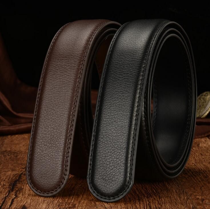 3.5CM Men'S Luxury Leather Belt Fit Automatic Buckle Waistband Strap ...