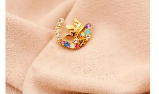 Colorful Full Rhinestone Crown Studs Princess Bridal Wedding Earrings Crystal Earring Stud Women Party Ear Jewelry High Quality