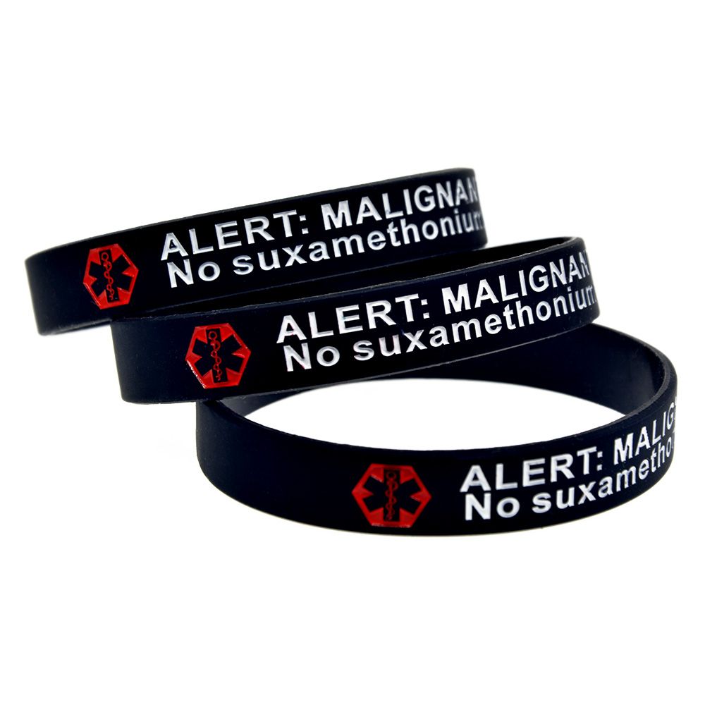 2019 Medical Alert Wristband Malignant Hyperthermia Silicone Bracelet A