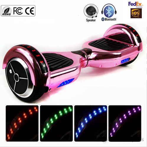 New Chrome Pink Gold Bluetooth Hoverboard LED Lights Electric Self