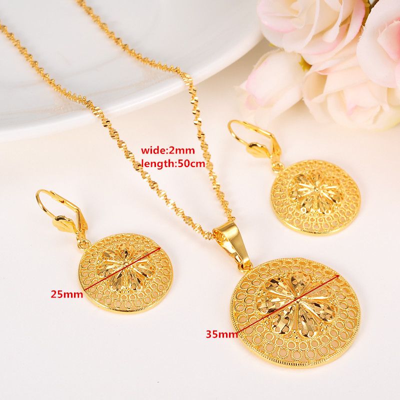2020 new fashion ethiopian jewelry set pendant necklace earring fashion circle design 24k yellow solid fine gold gf from wwwabcdefg886 7 29 dhgate com 2020 new fashion ethiopian jewelry set
