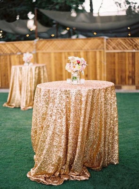 Blingbling Gold Sequins Round Square Table Cloth Garden Wedding Party Wedding Decorations Silver Champagne Glitter Fabric Sequined Cloth