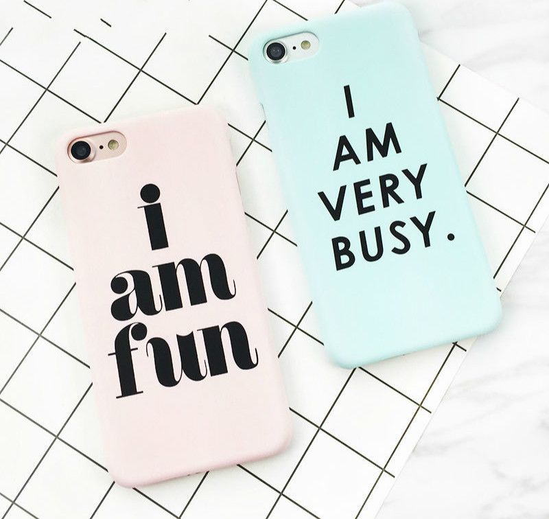i am very busy letter print frosted hard pc case for iphone 7 for cover or protect 6 letters