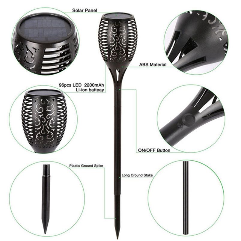Led Solar Garden Flame Torch Light Flicker Candle Powered Ip65 Hanging Lights Wooden Best Light Up Pants