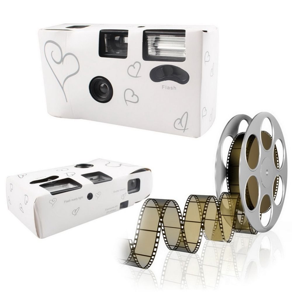 Wholesale Silver Funny Heart Disposable Wedding Bridal Cameras With