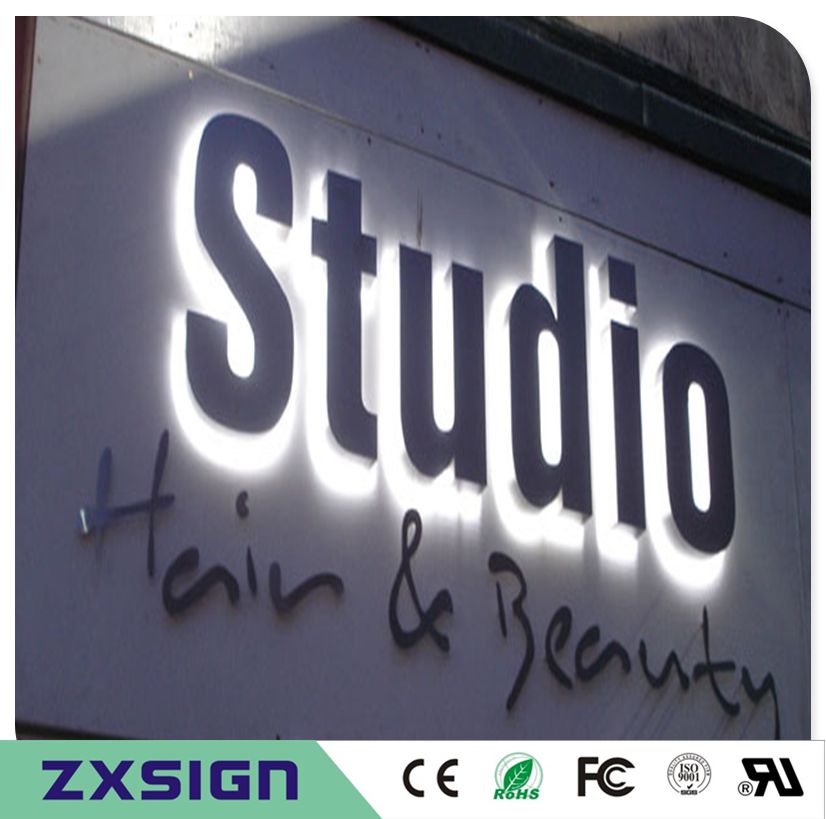 Factory Outdoor Stainless Steel Lighted Sign Letters Factory Outdoor Stainless Steel Lighted Sign Letters Backilluminated Metal Custom Company Name Signs