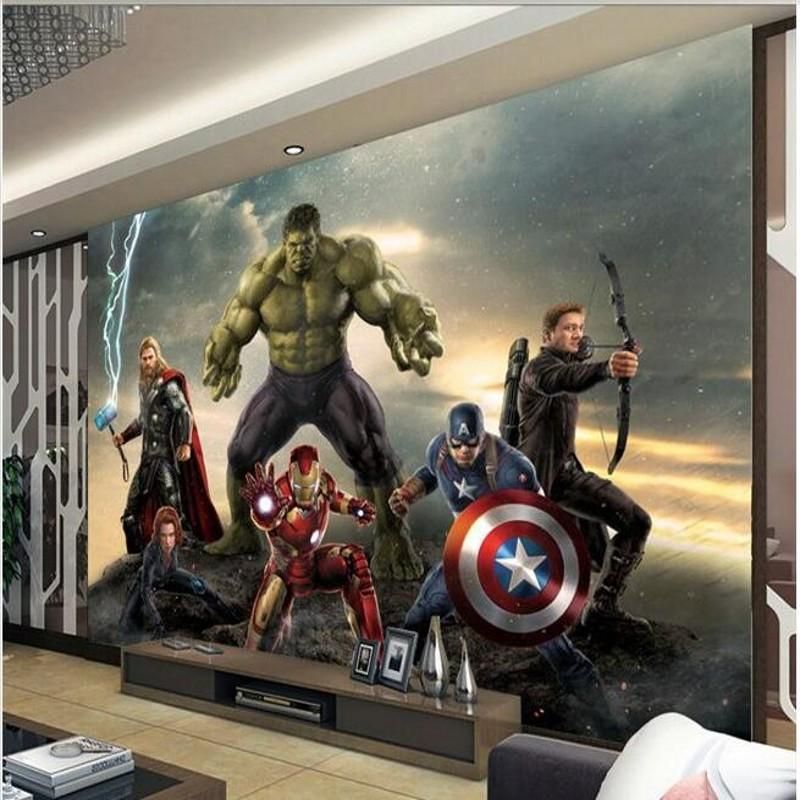 Custom 3d Photo Murals Wallpaper Avengers 3d Painting Kids Room Sofa