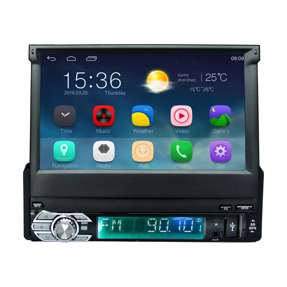 Android 5.1 Universal 1 Din Car DVD Video Player GPS Navigation In Dash
