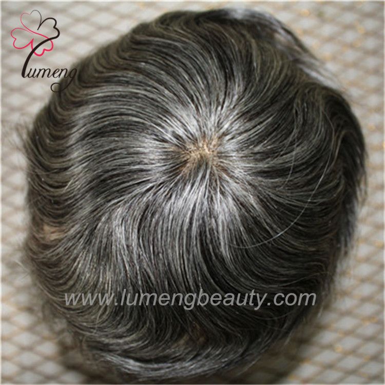 Grey Hair Men Toupee Factory Price Shipping Fast Indian Human Hair