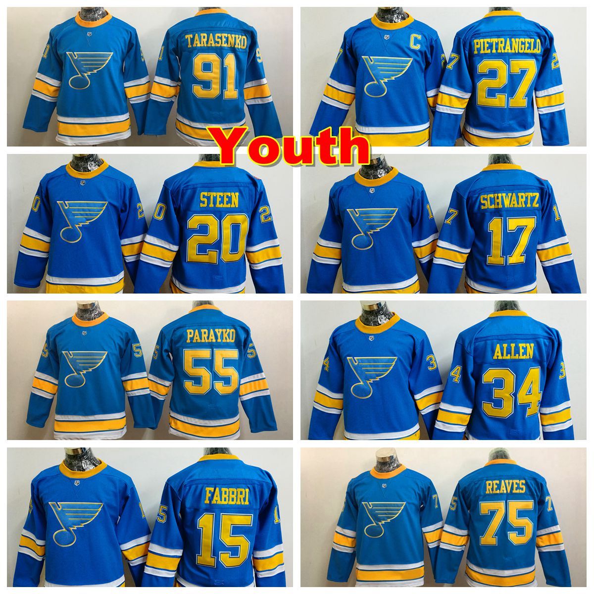 Youth St. Louis Blues Hockey Jerseys 2017 Winter Classic 91 Vladimir