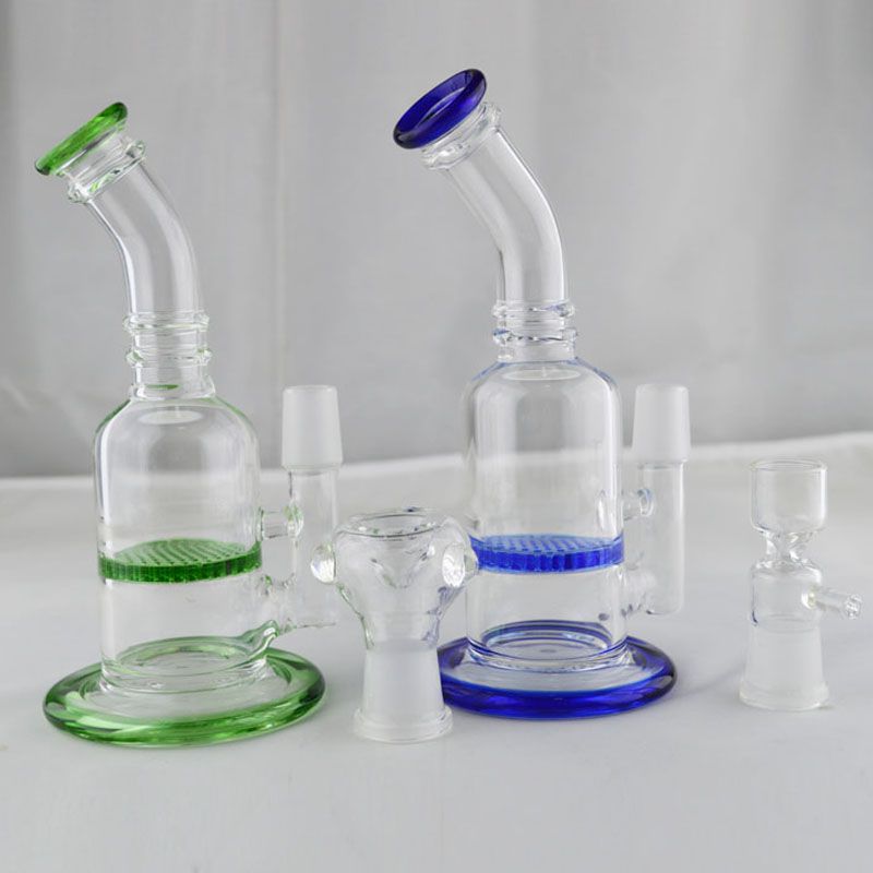 2019 Honeycomb Bubbler Bongs Water Pipes 7 Inches Tall Portable Glass