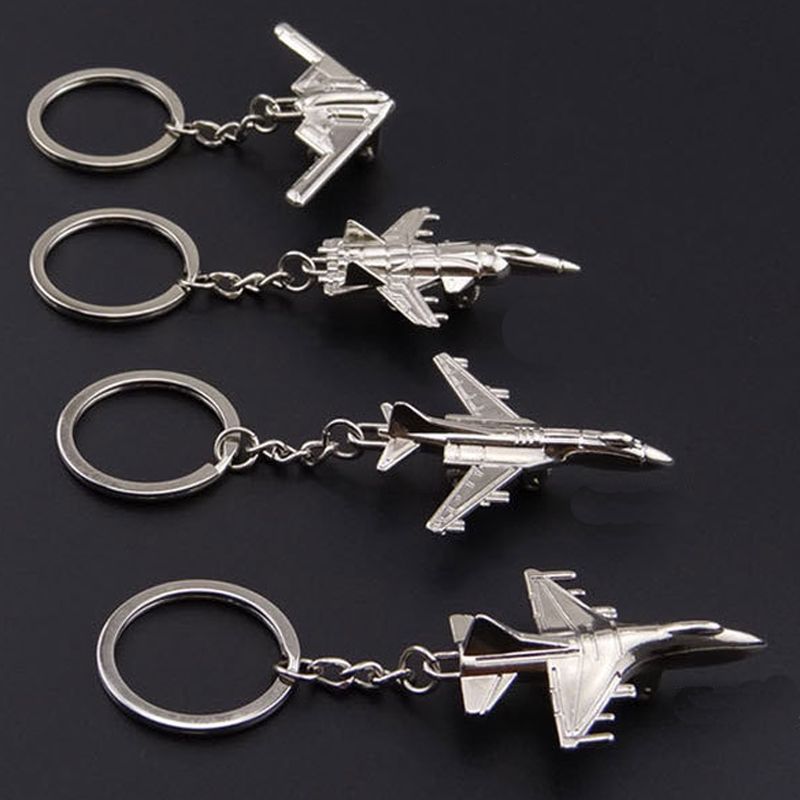 Metal Warplane Fighter Plane Airplane Keychain Cool Battleplane Keyring