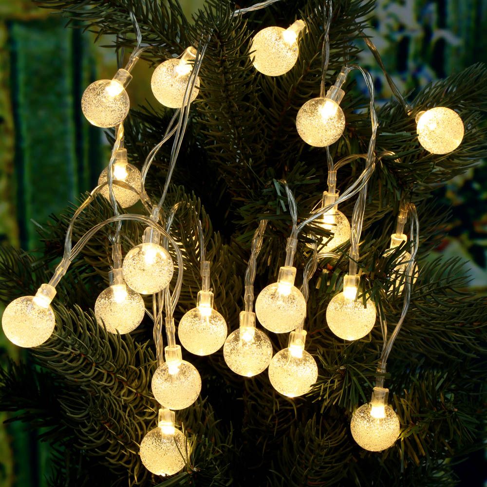 Led Outdoor String Lights 2m 20leds Crystal Ball Globe Fairy Strip Led Outdoor String Lights 2m 20leds Crystal Ball Globe Fairy Strip For Outside Garden Patio Party Lighting Color Changing
