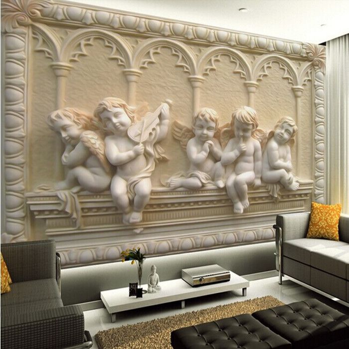 Wholesale Removable 3d Wall Murals Wallpaper With Jade European Angel
Murals Home Decor 3d Wall