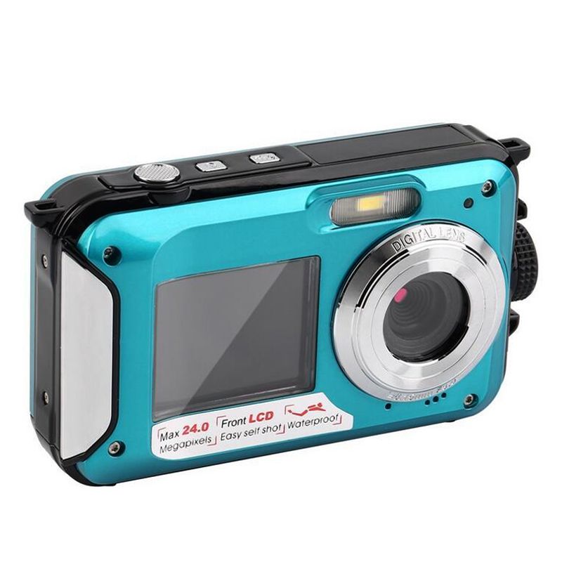 2.7" inch Double Dual TFT Screen Waterproof Digital Camera Max 24MP 1080P DV 16x Digital Zoom Camcorder