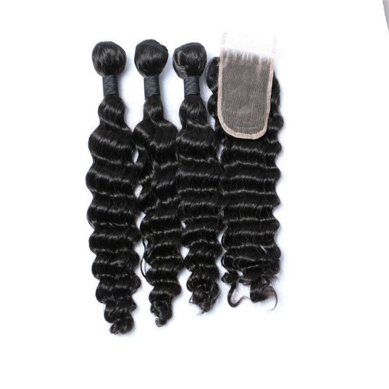 2019 Hair Bundles With Top Closure Buy 3 Hair Wefts Get Free Curly