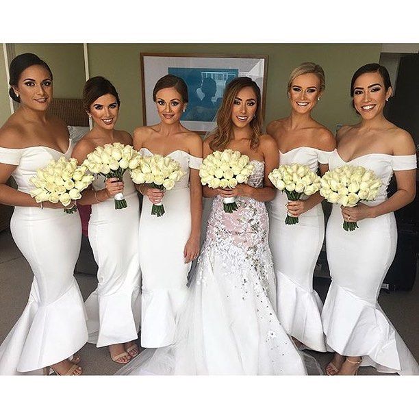 Acquistare Abiti Da Damigella Donore Low High Bianchi Abiti Da Damigella  Donore Con Scollo A Sirena Sexy Abiti Da Damigella Donore Matrimoni Estivi  2017 Economico | Consegna Veloce E Qualità | It.Dhgate
