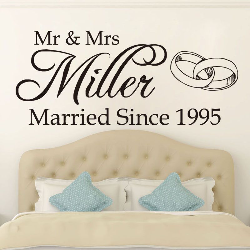 Mr Mrs Wedding Romantic Vinyl Wall Art Stickers Home Decor Mr Mrs Wedding Romantic Vinyl Wall Art Stickers Home Decor Personalize Name Sticker Modern Rings Diy Decals Decoration Bathroom Batman