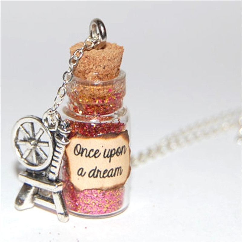 Whole Sleeping Beauty Handmade Glass Bottle Necklace Once Upon A Whole Sleeping Beauty Handmade Glass Bottle Necklace Once Upon A Dream Message Silver Diamond Pendants Single Pendant From