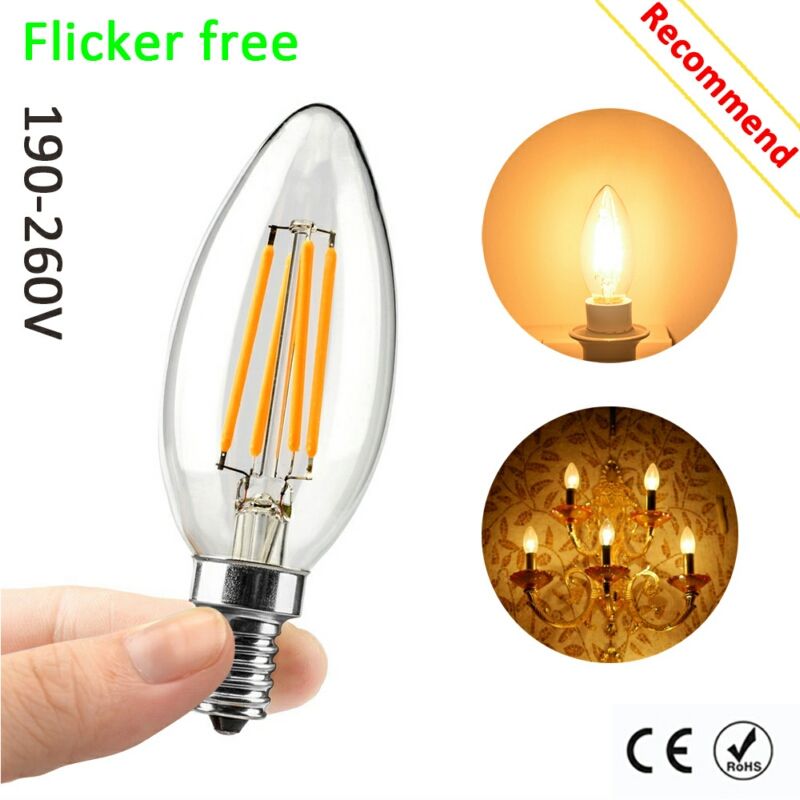 Constant Cur Flicker Free Retro Edison Led Filament Bulbs C35 Constant Cur Flicker Free Retro Edison Led Filament Bulbs C35 C35l 2w 4w Vintage Candle Light E12 E14 E26 E27 B22 220v E11 Bulb 9005