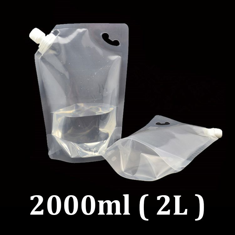 2019 2L Clear Plastic Food Grade Packaging 2000ml Stand Up Pouch With
