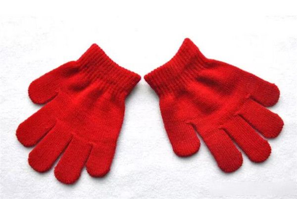 1 Pair Kid/'s Winter Gloves Solid Color Gloves 6 Styles 13CM Warm Knitted Gloves