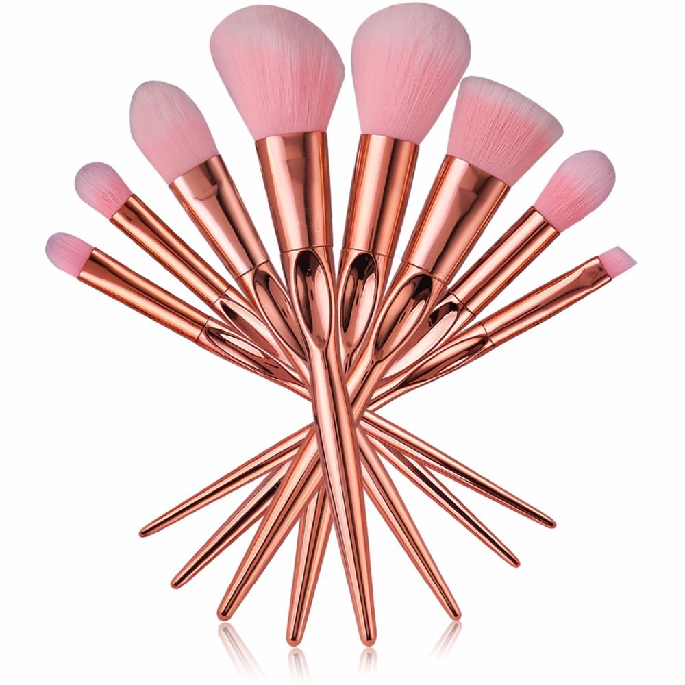 Pink And Rose Gold Makeup Brushes Saubhaya Makeup