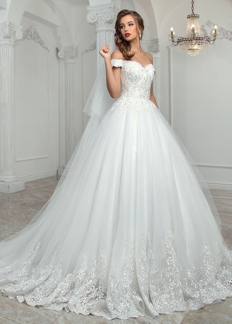 Glamorous 2017 Cheap Lace Ball Gown Wedding Dresses With Sleeves Off