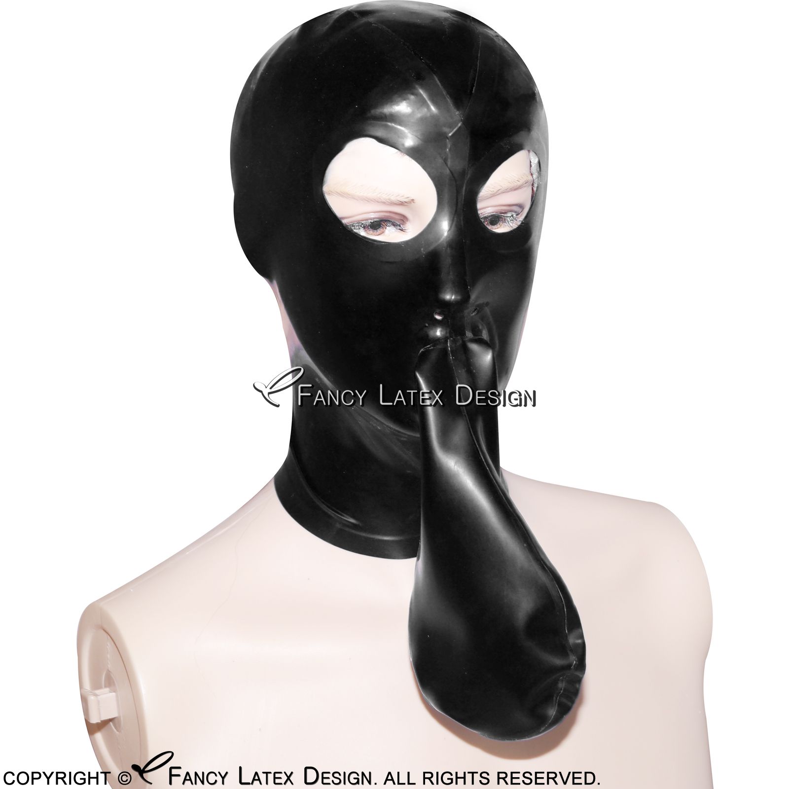 latex hoods pvc eye holes Dildo play strap strap wife