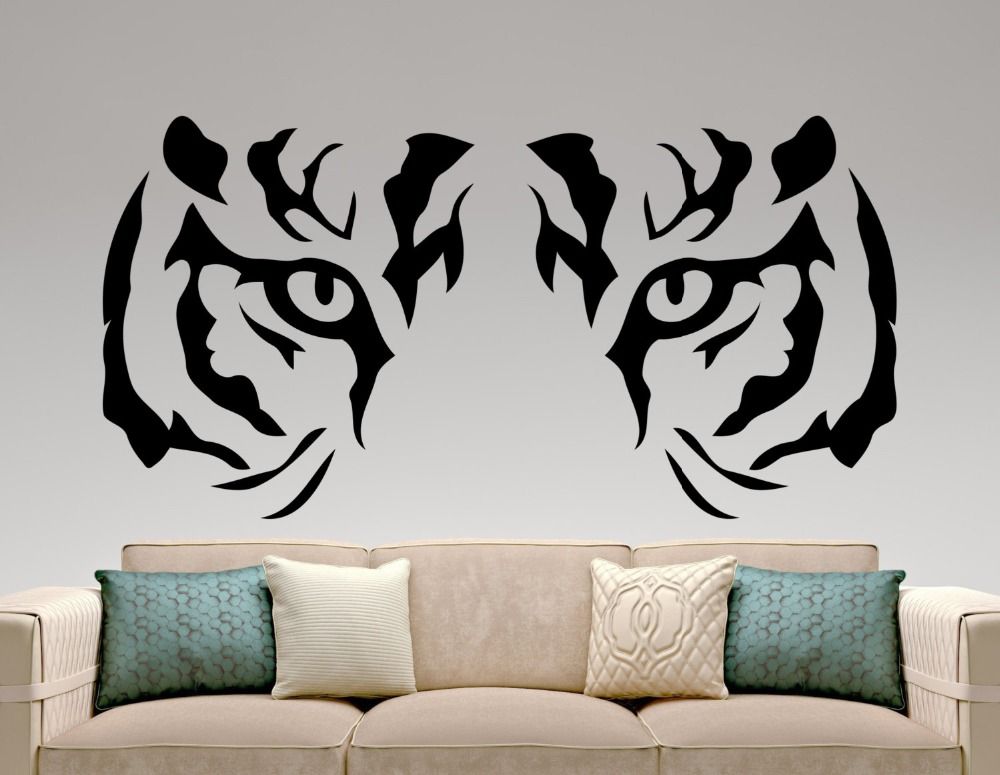 modern hunting style tiger wall decal animal predator wall stickers