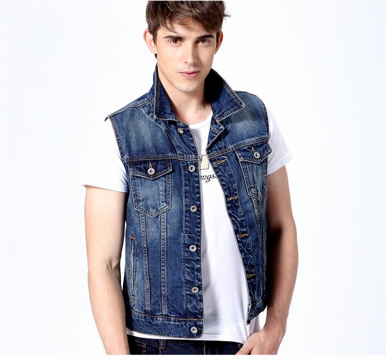 men's sleeveless denim jacket