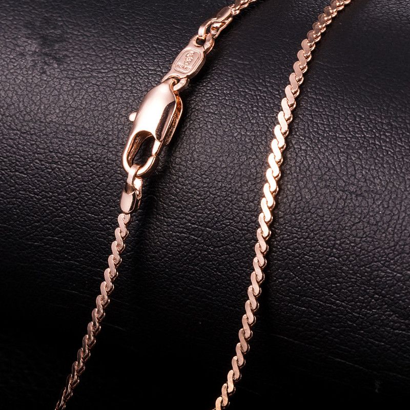 2021 New Fashion Trendy Men Necklace 1 5mm 45cm 18k Yellow Gold Rose Plated Personlity S Shape Chain For Women Nl 135 From Medofu Eletronics 2 72 Dhgate Com - Gold Rose Pendant Mens