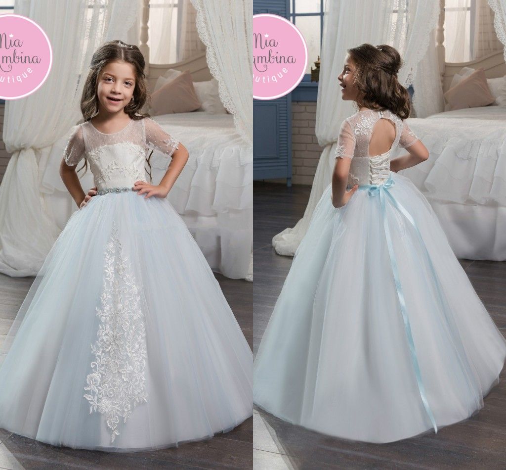 Light Blue Flower Girl Dresses