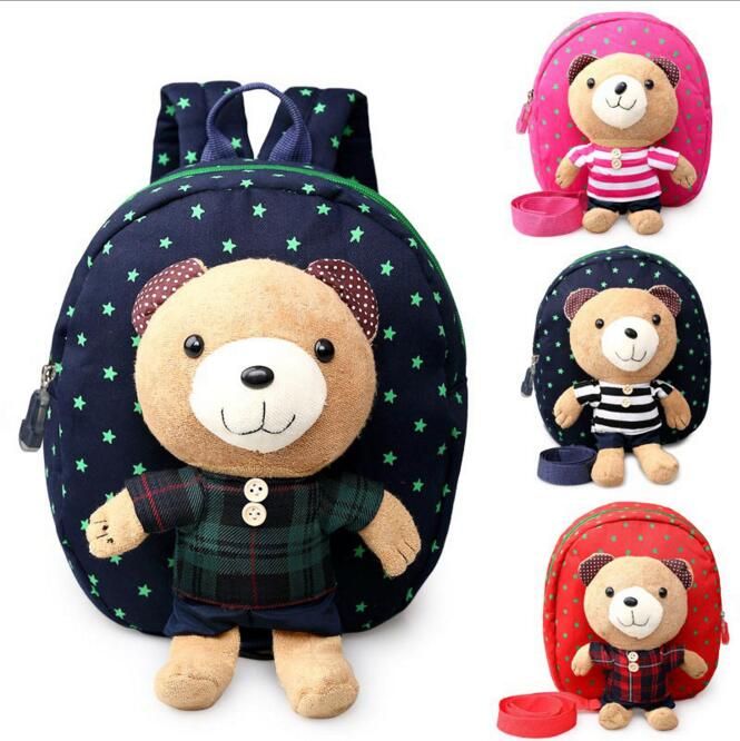 Kawaii Cartoon Bear Backpack Kids Preschool Bags Anti Lost Little