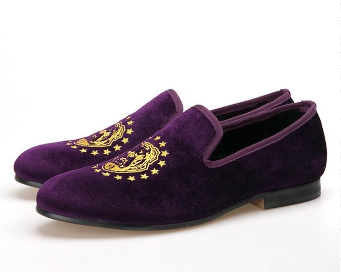 purple velvet dress shoes