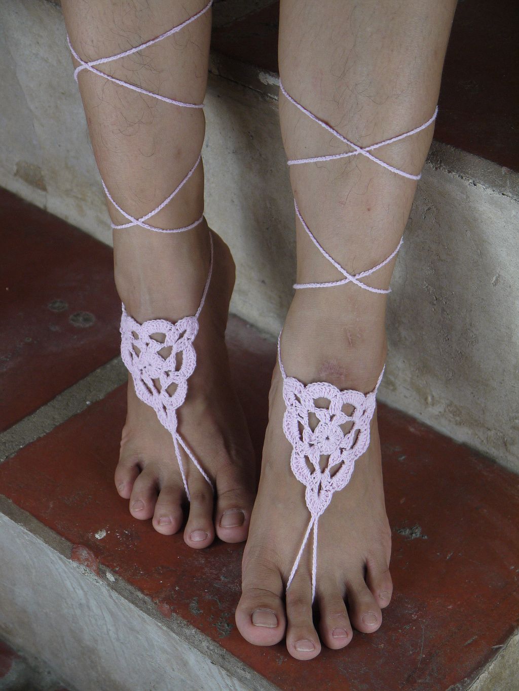 2019 Beach Wedding Crochet White Barefoot Sandal Feet Thongs Beach